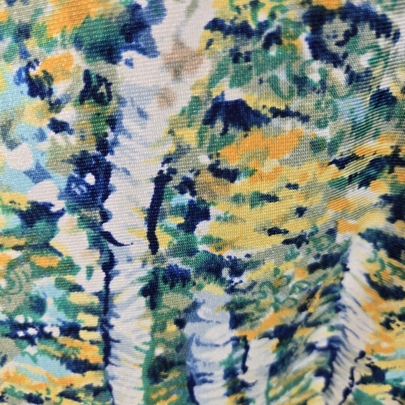 Vtg 70s dagger pointed collar button up long sleeve silky nylon secretary dress - Picture 9 of 10